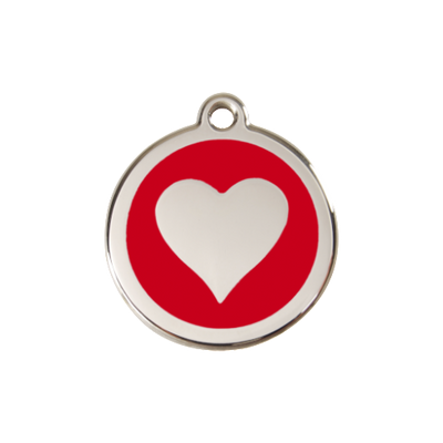 Red Dingo Heart Dog ID Tag, Enamel & Stainless Steel | Barks & Bunnies