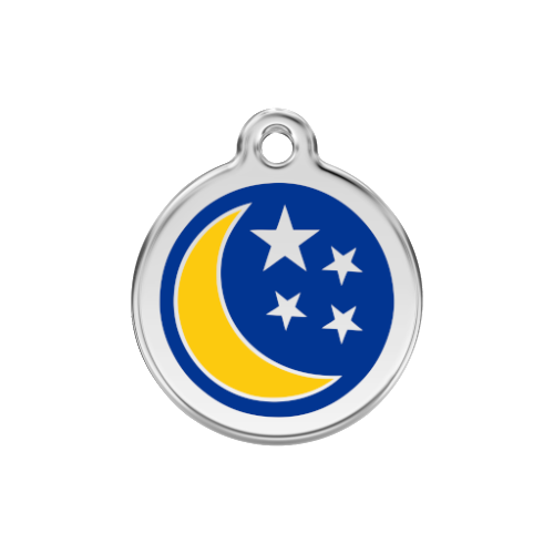 Red Dingo Moon & Stars Dog Tag, Enamel Dog ID Tag UK | Barks & Bunnies