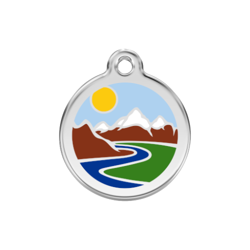 Red Dingo Dog ID Tags UK, Enamel Mountains | Barks & Bunnies