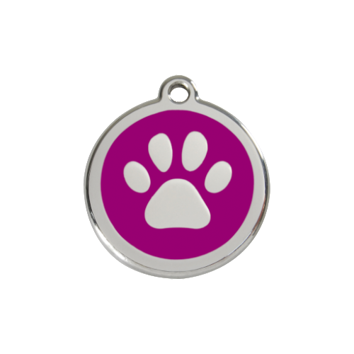 Red Dingo Paw Print Dog Tag, Enamel Pet ID Tag | Barks & Bunnies
