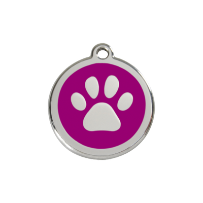 Red Dingo Paw Print Dog Tag, Enamel Pet ID Tag | Barks & Bunnies