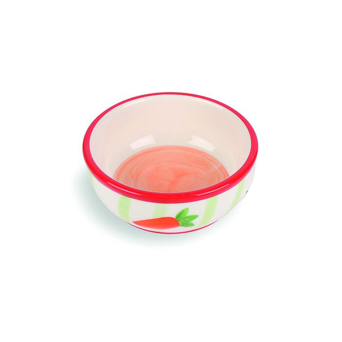 Happy Pet Carrot Stripe Pet Bowl For Rabbits | Barks & Bunnies