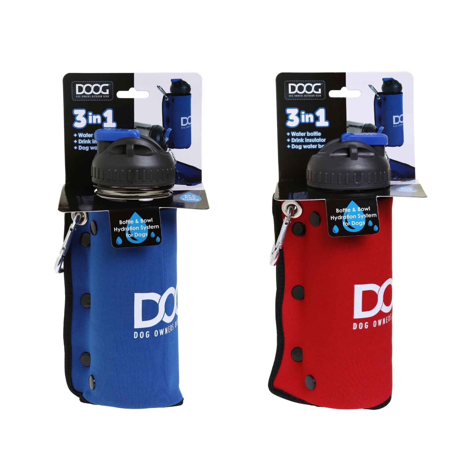 DOOG 3 in 1 Water Bottle & Bowl For Dogs | Barks & Bunnies