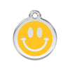 Red Dingo Smiley Face Dog Tag, Enamel & Stainless Steel | Barks & Bunnies