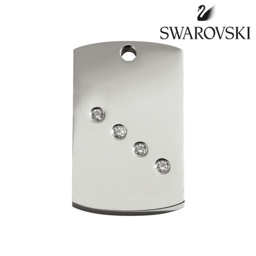 Swarovski Crystal Polished Rectangle Red Dingo Dog ID Tag | Barks & Bunnies