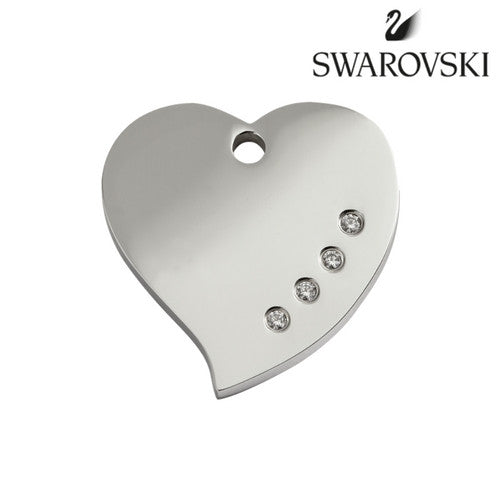 Swarovski Crystal Polished Heart Red Dingo Dog ID Tag | Barks & Bunnies