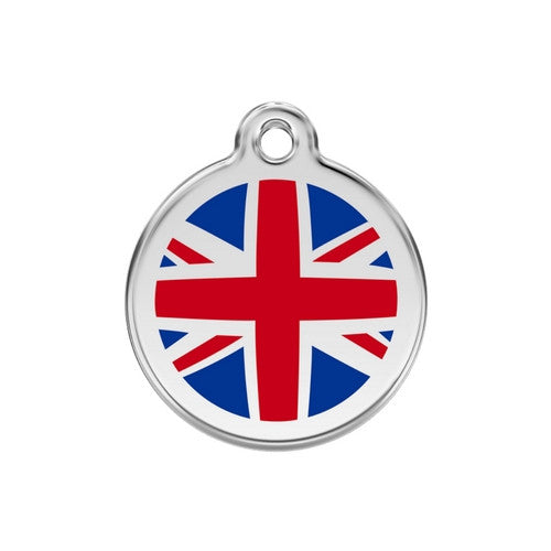 Red Dingo Union Jack Dog ID Tag, Enamel Pet Tag UK | Barks & Bunnies