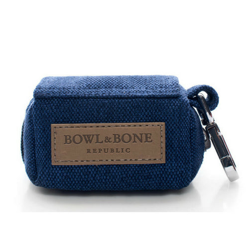 Bowl & Bone Republic MINI Navy Blue, Dog Poop Bag Dispenser | Barks & Bunnies