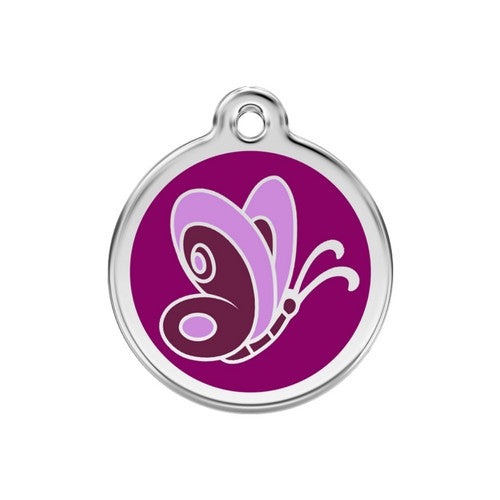 Red Dingo Butterfly Dog Tag, Enamel Pet Tag UK | Barks & Bunnies