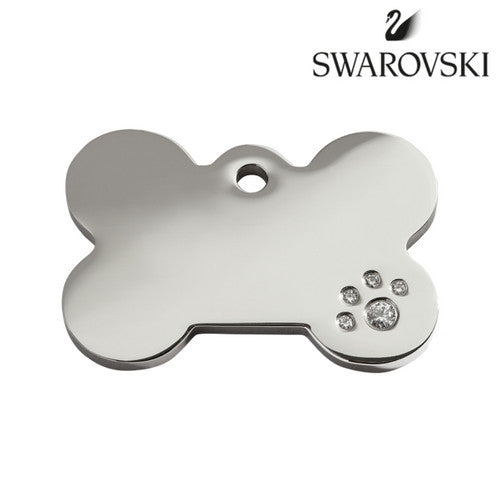Swarovski Crystal Polished Bone Red Dingo Dog ID Tag | Barks & Bunnies