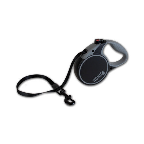 Kong Terrain Retractable Dog Lead Black | Barks & Bunnies