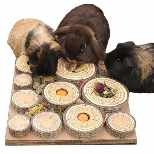 Rosewood Maze-a-log Treat Challenge Toy for Rabbits | Barks &amp; Bunnies