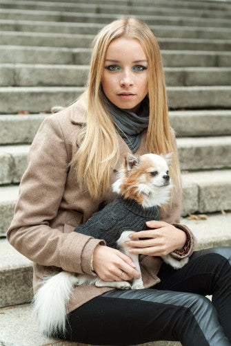 Bowl & Bone Aspen Pullover Ecru, Warm Wool Dog Coat | Barks & Bunnies