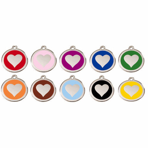 Red Dingo Heart Dog ID Tag, Enamel &amp; Stainless Steel | Barks &amp; Bunnies
