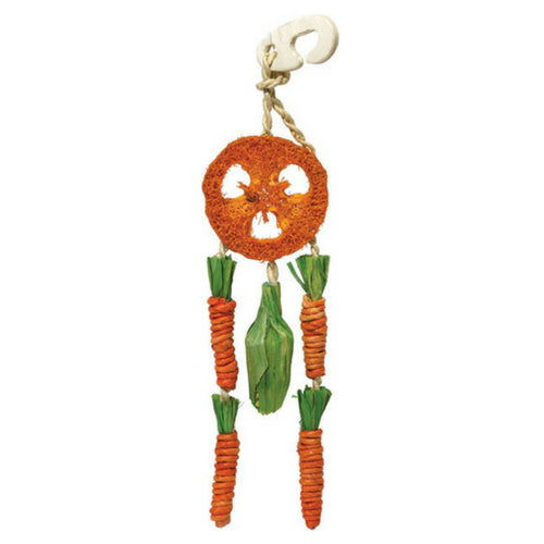 Rosewood Carrot Dream Catcher, Hanging Rabbit Toy | Barks &amp; Bunnies