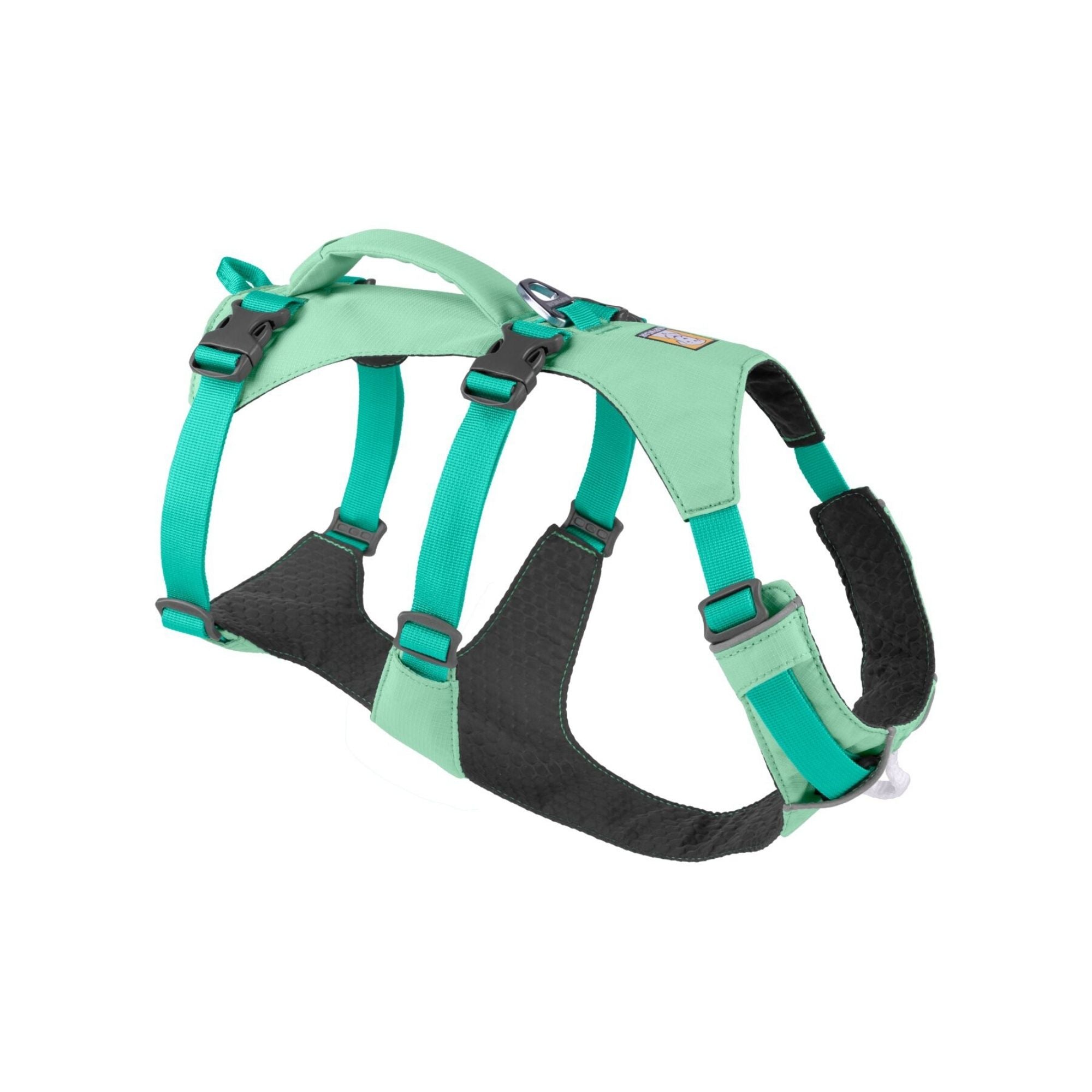 Ruffwear Flagline dog harness in Sage Green, front view showing chest panel and adjustment straps