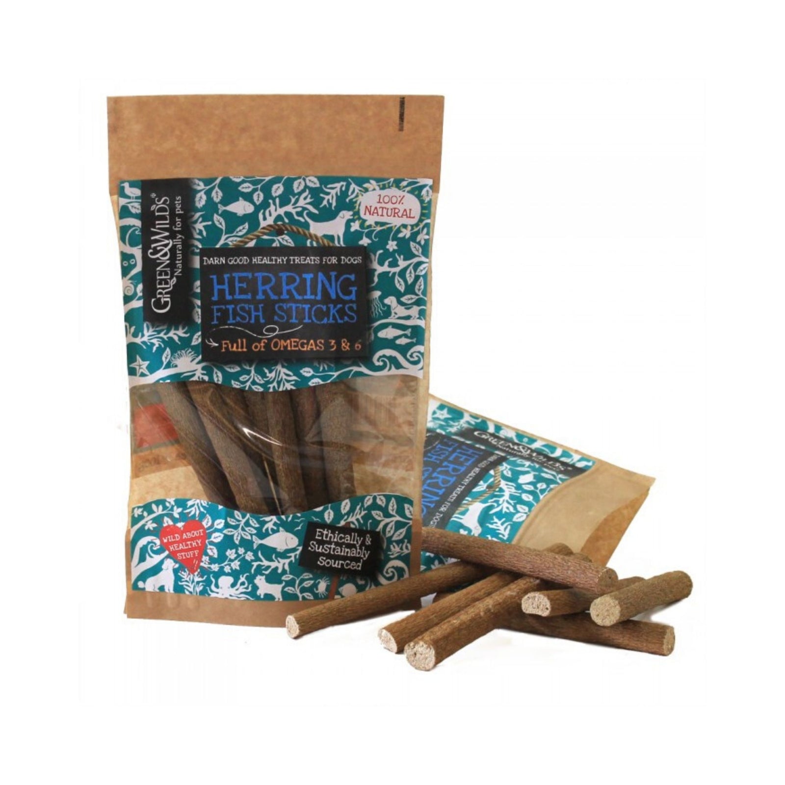 Green & Wilds Herring Fish Sticks, Natural Dog Treats | Barks & Bunnies
