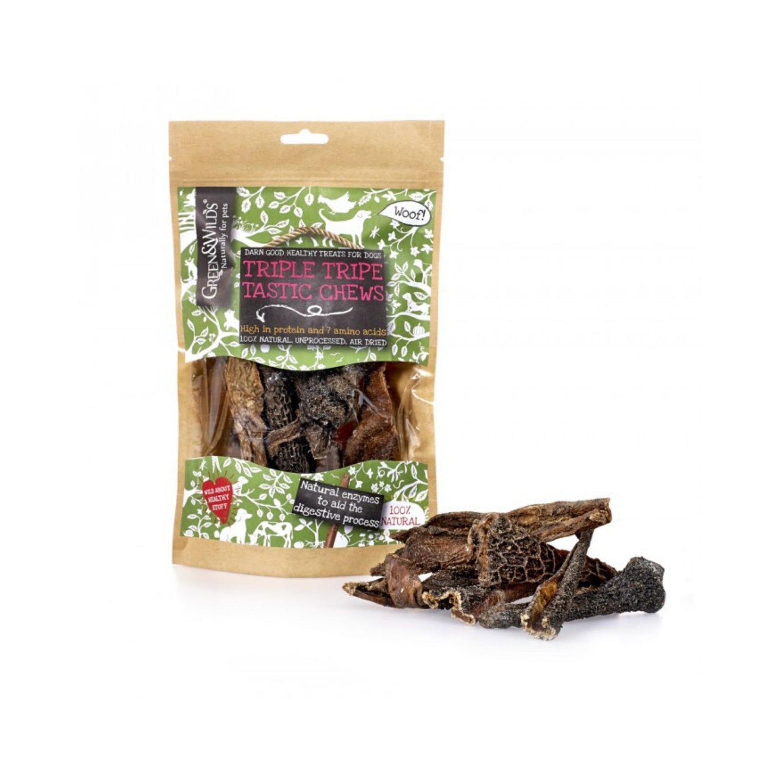 Green & Wilds Triple Tripe Tastic Chews, Dog Treats | Barks & Bunnies