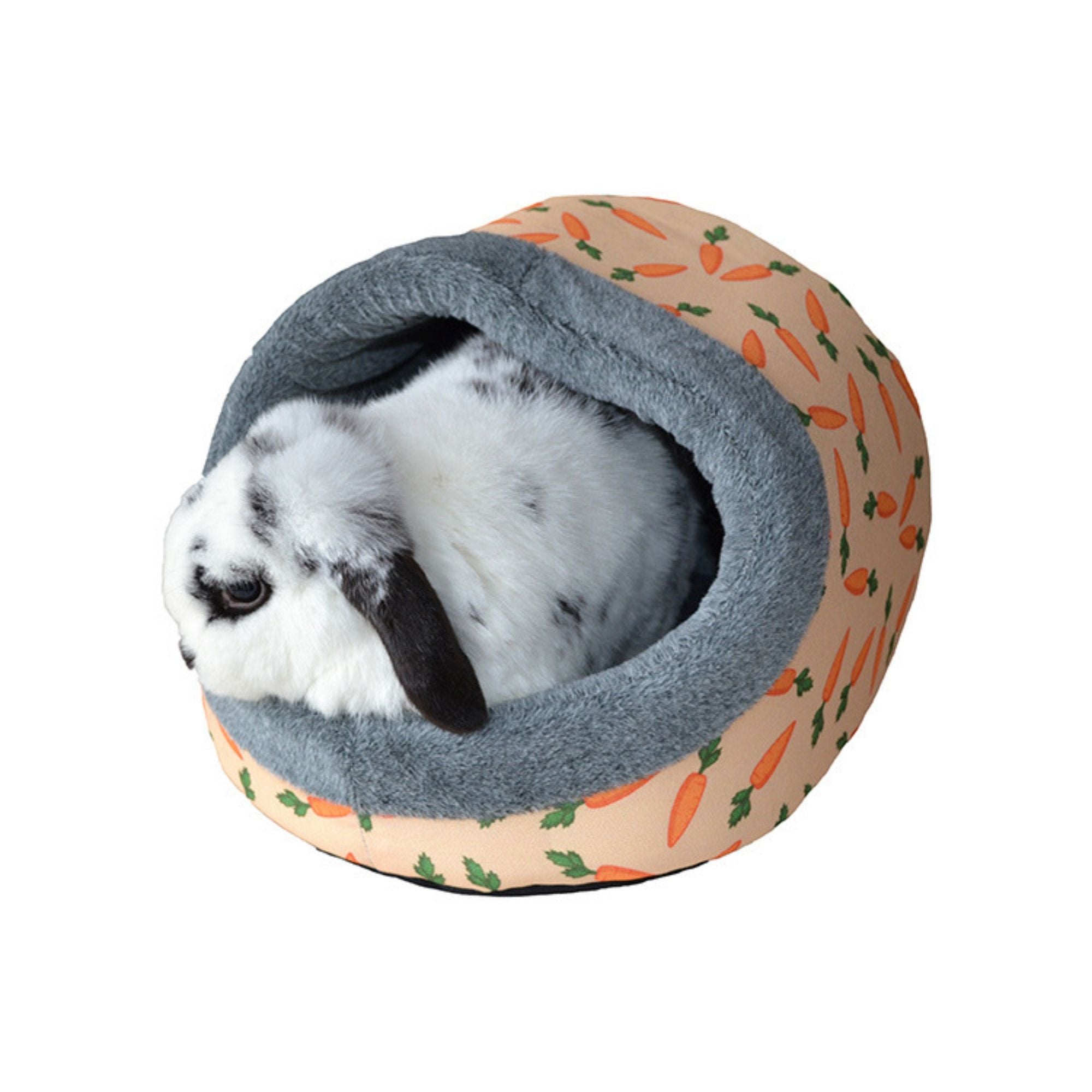 Rosewood Carrot Plush Hooded Bed for Rabbits | Barks & Bunnies