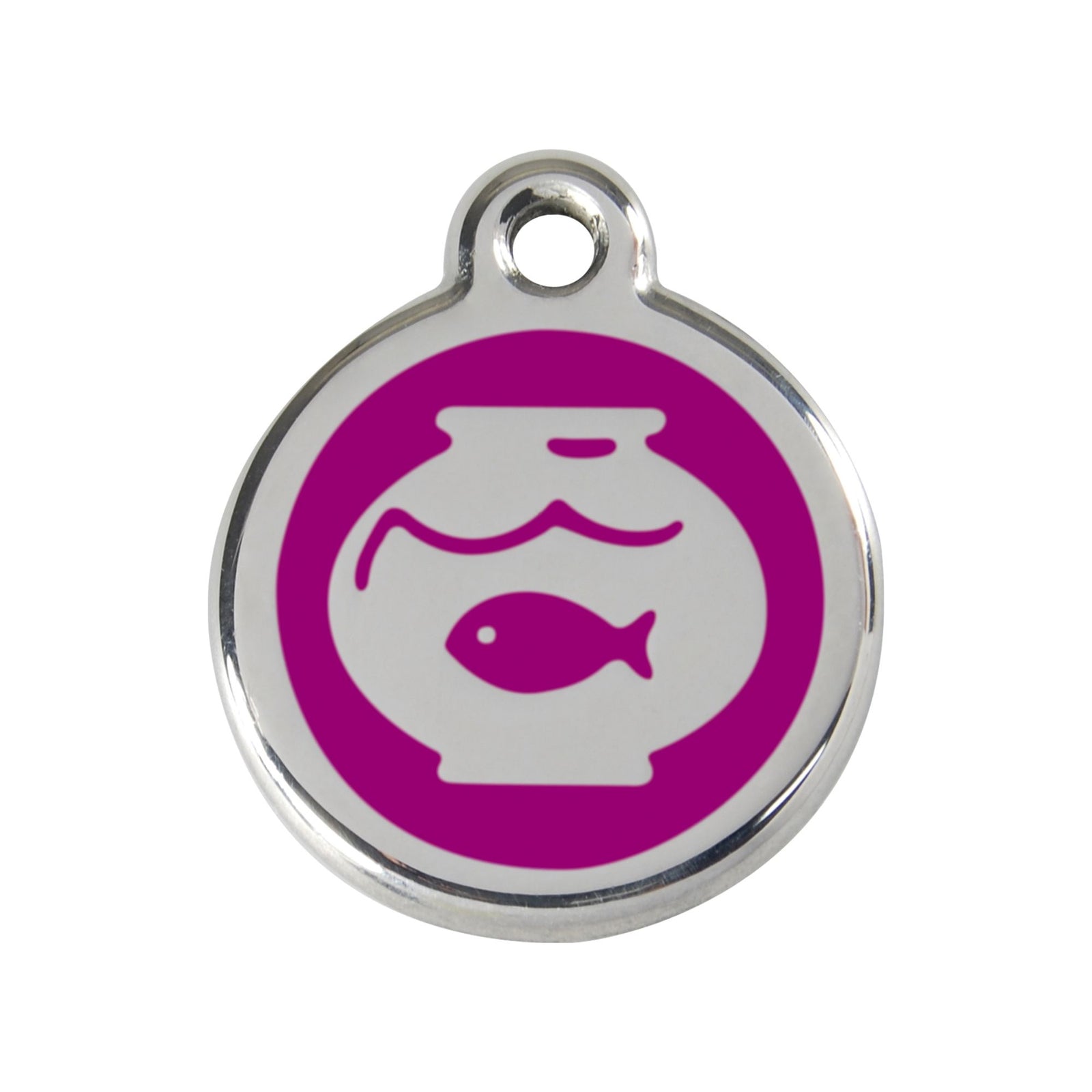 Red Dingo Fish Bowl Cat Tag, Enamel Pet Tag UK | Barks & Bunnies