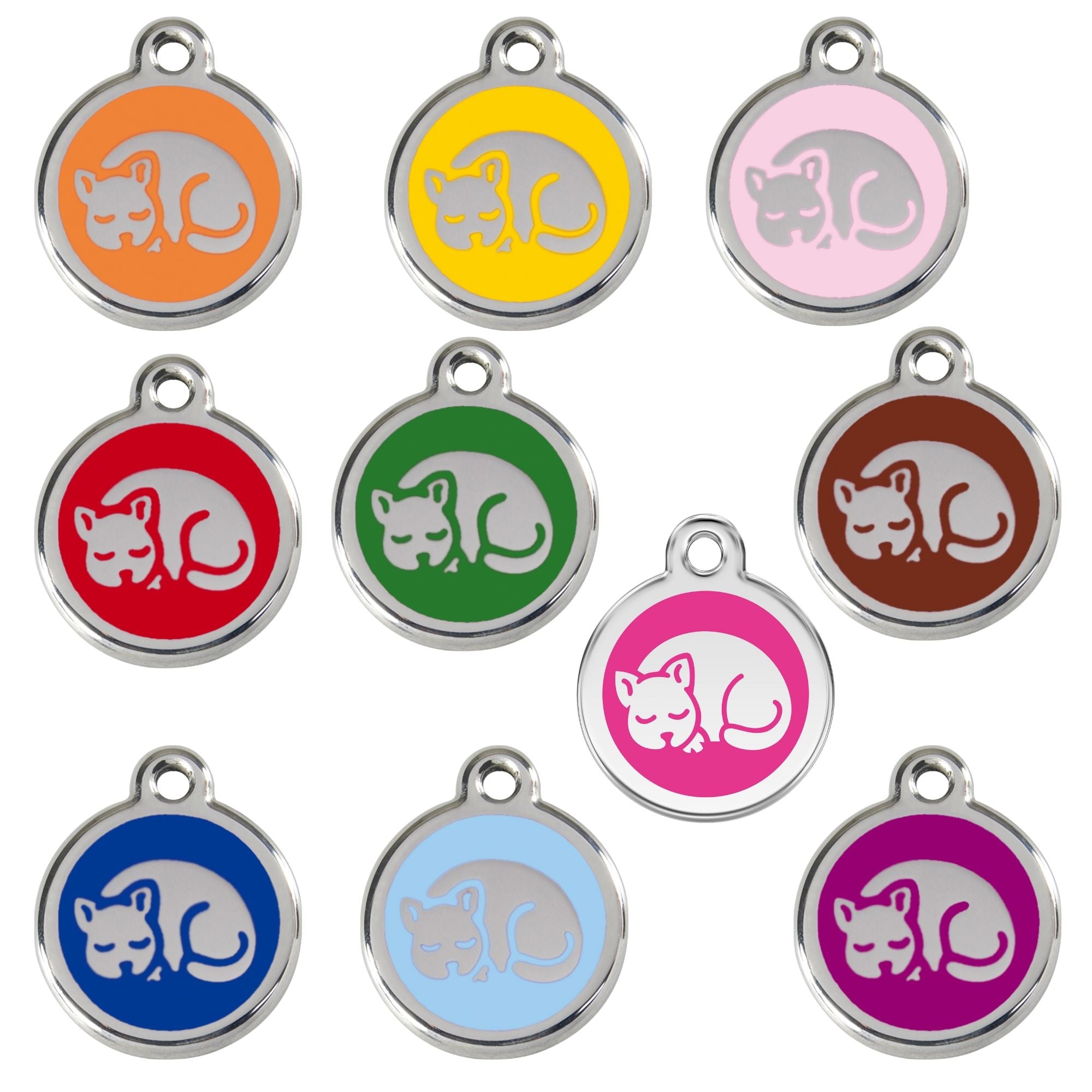 Red Dingo Kitten Cat Tag, Enamel Pet Tag UK Barks Bunnies