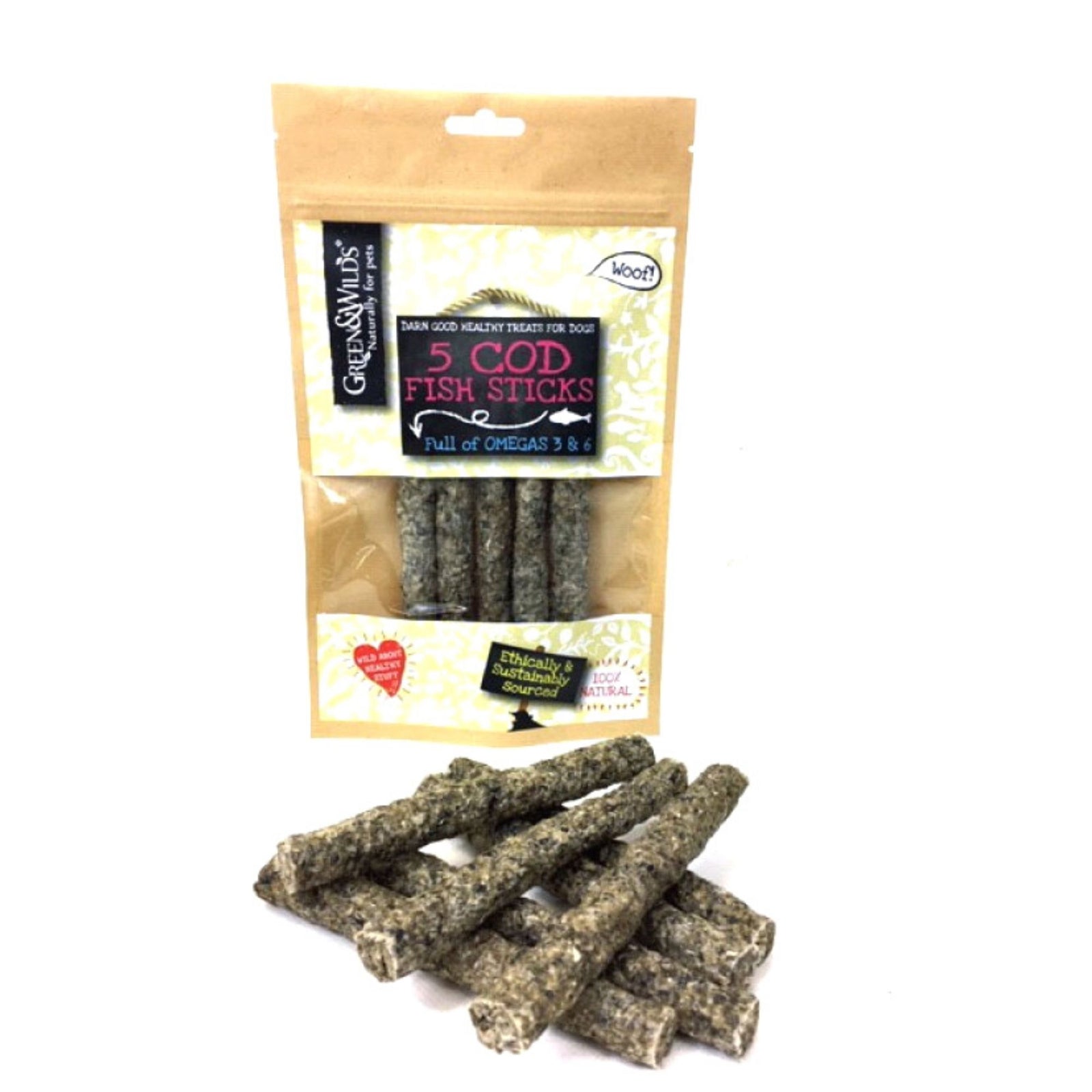 Green & Wilds Cod Fish Sticks, Natural Dog Treats | Barks & Bunnies
