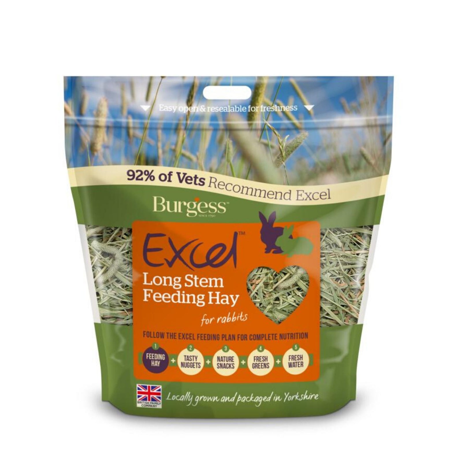 Burgess Excel Long Stem Feeding Hay for Rabbits | Barks & Bunnies