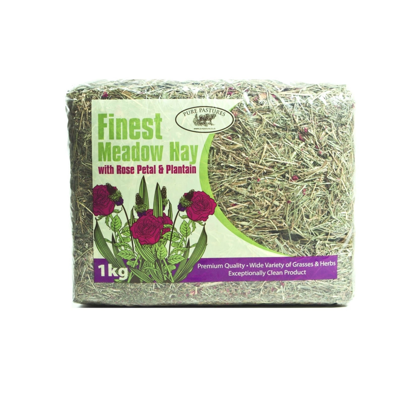 Pure Pastures Meadow Hay with Rose Petal and Plantain | Barks & Bunnies
