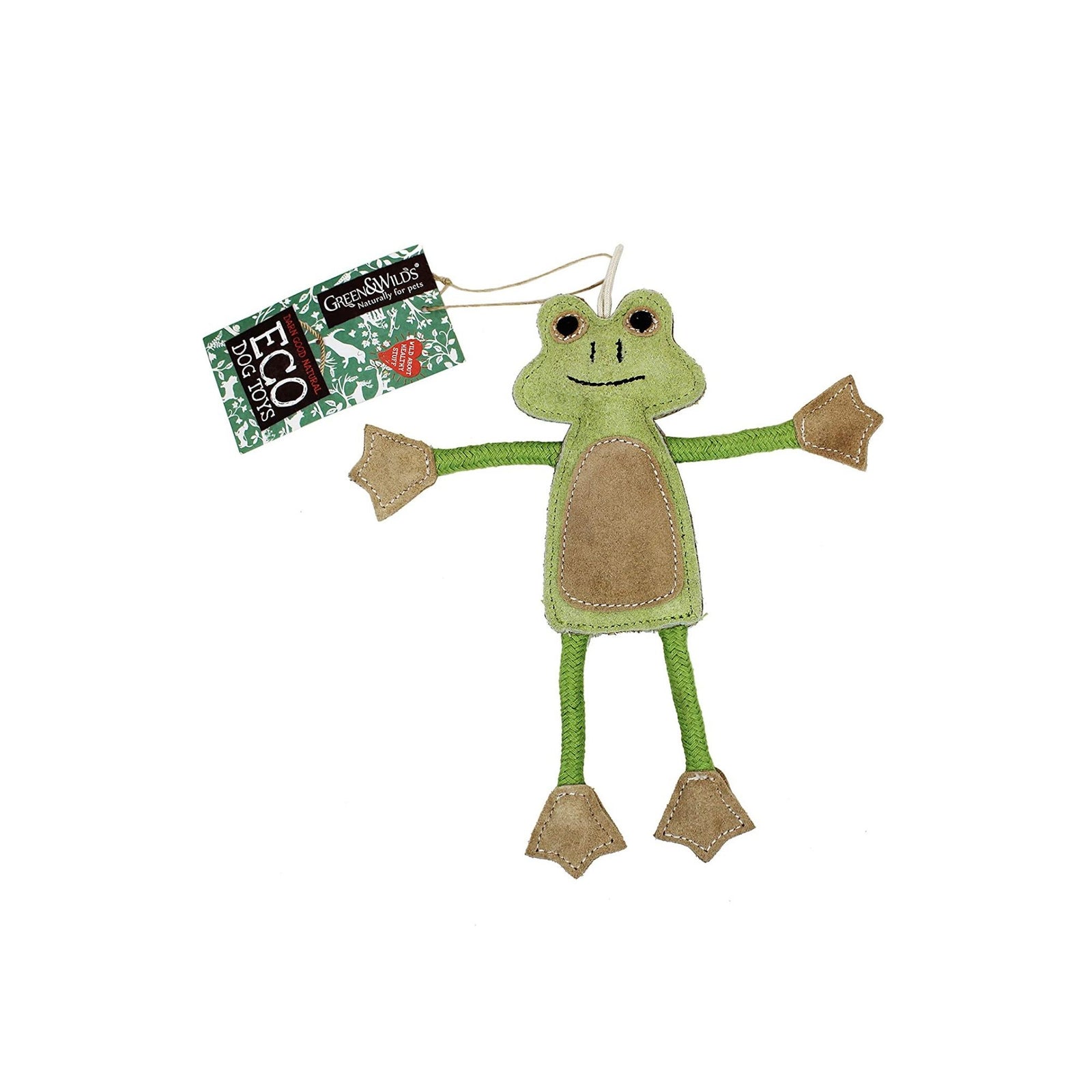 Green & Wilds Francois Le Frog, Eco Friendly Dog Toy | Barks & Bunnies