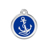 Red Dingo Anchor Dog ID Tag, Enamel & Stainless Steel UK | Barks & Bunnies