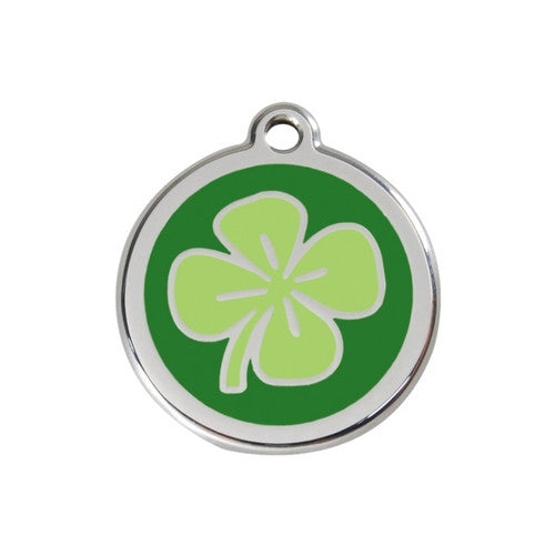 Red Dingo Clover Dog Tag, Enamel & Stainless Steel | Barks & Bunnies