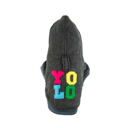 Bowl & Bone Republic YOLO Hoodie Dog Coat Graphite | Barks & Bunnies