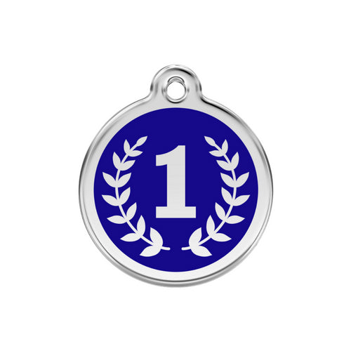 Red Dingo Winner Dog Tag in Dark Blue, Dog ID Tag | Barks & Bunnies