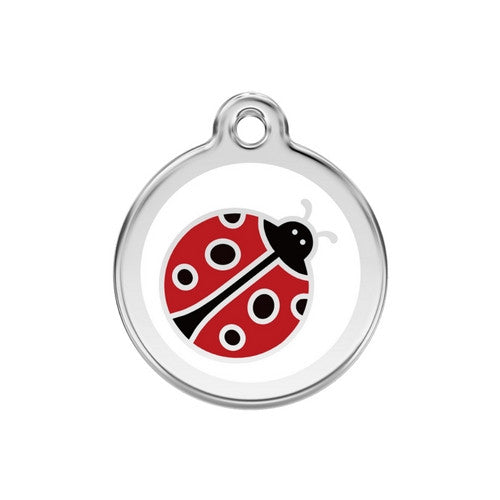 Red Dingo Ladybird Dog Tag, Enamel & Stainless Steel | Barks & Bunnies