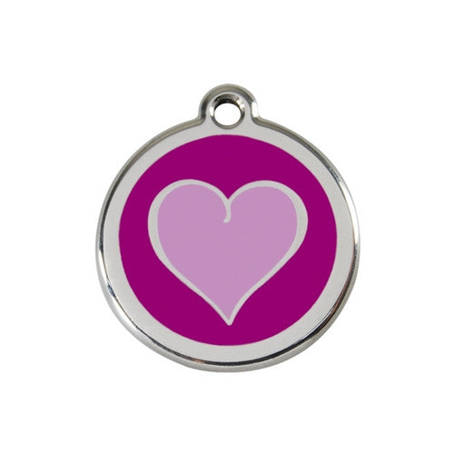 Red Dingo Dog ID Tags UK, Heart Purple & Lilac | Barks & Bunnies