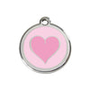 Red Dingo Pink Heart Dog Tag, Stainless Steel Pet Tag | Barks & Bunnie