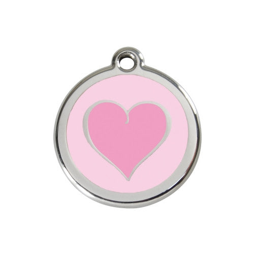 Red Dingo Pink Heart Dog Tag, Stainless Steel Pet Tag | Barks & Bunnie