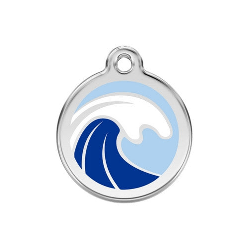 Red Dingo Wave Dog ID Tag, Enamel & Stainless Steel | Barks & Bunnies