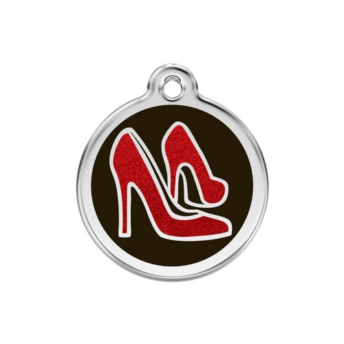 Red Dingo Glitter Shoes Dog Tag, Enamel Pet Tag UK | Barks & Bunnies