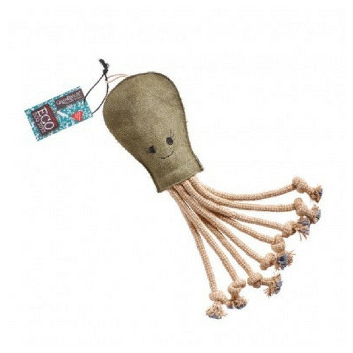 Green & Wilds Olive Octopus, Eco Friendly Dog Toy | Barks & Bunnies
