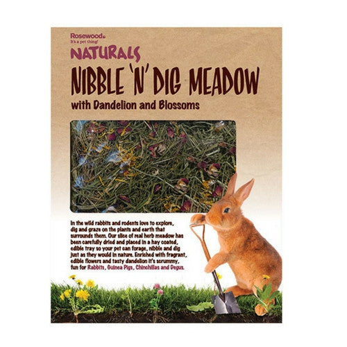 Rosewood Naturals Nibble 'n' Dig Meadow for Rabbits | Barks & Bunnies