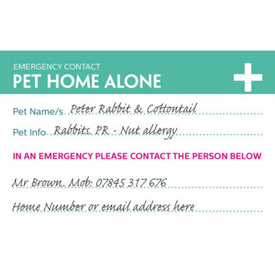 Pet Emergency Contact Card